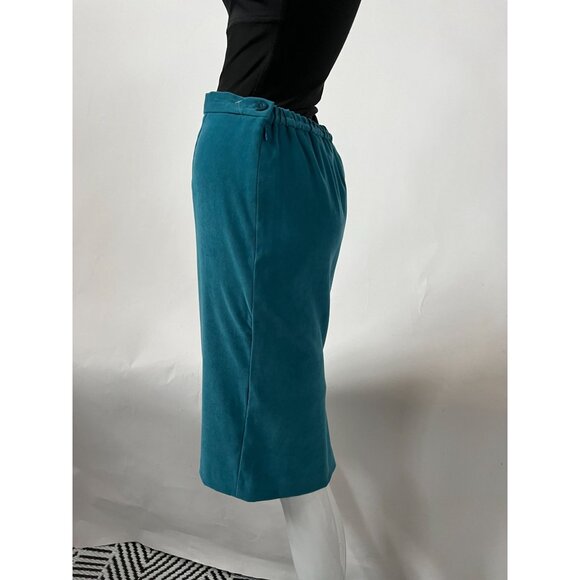 Leslie Fay Womens Turquoise Pencil Skirt 6P Polyester/Spandex Mid-Length - Picture 14 of 16